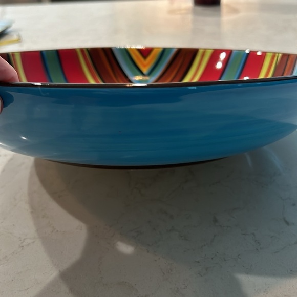 Southern Living at Home Gail Pittman Brio Large Bowl Red Brown Yellow - Picture 2 of 4